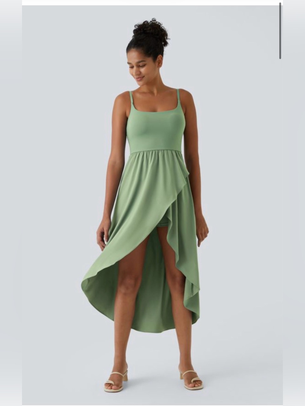 Halara Breezeful High-Low Dress + Shorts NWT Hot Wasabi Green XL